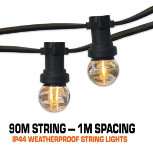 Festoon String Lights  Metre  Metre Spacing Ip Weatherproof